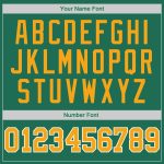 Custom Name and Number Authentic Baseball Jersey Shirt - Kelly Green Gold-White Throwback Rib-Knit Design Personalized Kelly