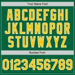 Custom Team Name and Number Kelly Green Gold White Bomber Varsity Letterman Jacket - Personalized Full-Snap Style Personalized