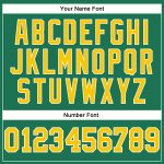 Personalized Salute to Service T-Shirt with Custom Name & Number, Long Sleeve Performance in Kelly Green Gold-White Personalized