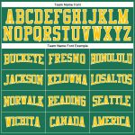Personalized Salute to Service T-Shirt with Custom Name & Number, Long Sleeve Performance in Kelly Green Gold-White Personalized