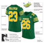 Personalized Green Gold-White Mesh Authentic Football Jersey for Fans Personalized Kelly Green Gold-White Mesh Authentic