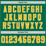 Custom Personalized Kelly Green Football Jersey with Gold-White Mesh, Authentic Throwback Design, Custom Name & Number Personalized