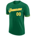Custom Name and Number Performance T-Shirt in Kelly Green and Gold-White for Team - Personalized Sports Apparel Personalized