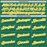 Custom Name and Number Performance T-Shirt in Kelly Green and Gold-White for Team - Personalized Sports Apparel Personalized