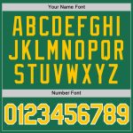 Custom Name and Number Performance T-Shirt in Kelly Green and Gold-White for Team - Personalized Sports Apparel Personalized