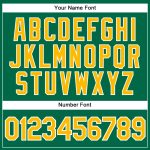 Custom Name Number Gold White Green Performance Golf Polo Shirt - Personalized Kelly Green团队服 Personalized Kelly Green Gold-White