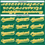 Custom Name Number Gold White Green Performance Golf Polo Shirt - Personalized Kelly Green团队服 Personalized Kelly Green Gold-White