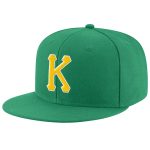 Custom Name and Number Kelly Green Adjustable Snapback Hat with Gold-White Stitching - Personalized Team Gear Personalized