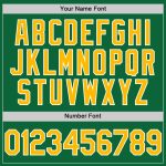 Personalized Unisex Softball Jersey in Kelly Green with Gold-White Two-Button Design Personalized Kelly Green Gold-White