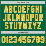 Custom Team Softball Jersey with Name and Number - Personalized Kelly Green Gold-White Unisex Two-Button Design Personalized