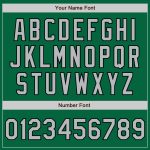 Custom Name and Number Two Tone Bomber Jacket Kelly Green Gray-Black Varsity Letterman Full-Snap for Teams Personalized Kelly