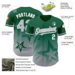Custom Name Number Personalized Twinkle Star Baseball Jersey - 3D Gradient Kelly Green Gray-White Design Personalized Kelly