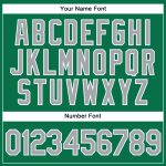Custom Personalized Baseball Jersey with Name and Number in Kelly Green and Gray-White Personalized Kelly Green Gray-White