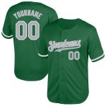 Custom Personalized Baseball Jersey - Kelly Green Gray and White Mesh, Authentic Throwback with Name and Number Personalized