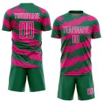 Custom Name Number Soccer Jersey Personalized Kelly Green Hot Pink White Splash Sublimation Uniform Personalized Kelly Green