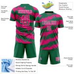 Custom Name Number Soccer Jersey Personalized Kelly Green Hot Pink White Splash Sublimation Uniform Personalized Kelly Green