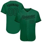 Custom Name and Number Authentic Baseball Jersey in Kelly Green and Black - Personalized Team Jersey Personalized Kelly Green
