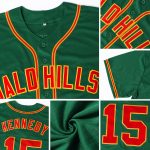 Custom Name and Number Authentic Baseball Jersey in Kelly Green and Black - Personalized Team Jersey Personalized Kelly Green