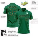 Custom Name and Number Performance Golf Polo Shirt - Kelly Green with Black and Old Gold - Personalized Team Apparel Personalized