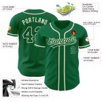 Custom Name and Number Authentic Baseball Jersey - Personalized Kelly Green-Cream Design Personalized Kelly Green Kelly Green-Cream