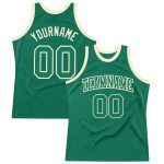 Custom Name and Number Authentic Throwback Basketball Jersey in Kelly Green and Cream - Personalized Team Apparel Personalized
