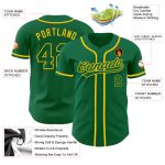 Personalized Authentic Baseball Jersey in Kelly Green and Gold for Fans Personalized Kelly Green Kelly Green-Gold Authentic