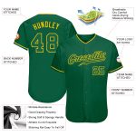 Personalized Kelly Green Gold Baseball Jersey Custom Name and Number Authentic Team Gear Personalized Kelly Green Kelly Green-Gold
