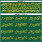 Personalized Kelly Green Gold Baseball Jersey Custom Name and Number Authentic Team Gear Personalized Kelly Green Kelly Green-Gold