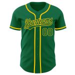 Personalized Authentic Baseball Jersey in Kelly Green and Gold for Fans Personalized Kelly Green Kelly Green-Gold Authentic