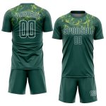 Personalized Green Gold Soccer Jersey Uniform - Sublimation Design, Customizable Name and Number Personalized Kelly Green