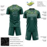 Personalized Green Gold Soccer Jersey Uniform - Sublimation Design, Customizable Name and Number Personalized Kelly Green