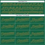 Custom Name and Number Personalized Kelly Green Baseball Jersey - Team Authentic Old Gold Design Personalized Kelly Green
