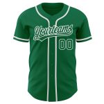 Personalized Kelly Green and White Authentic Baseball Jersey for Men & Women Personalized Kelly Green Kelly Green-White Authentic
