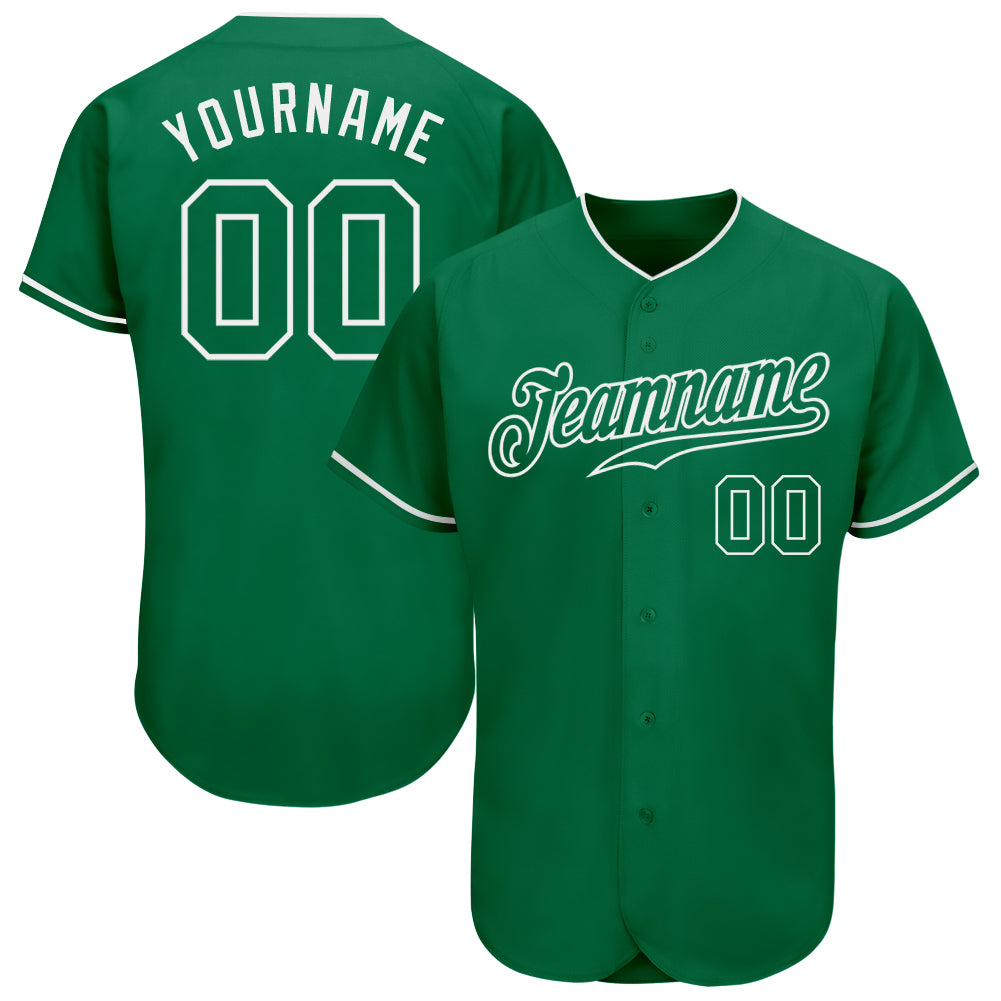 Personalized Kelly Green Baseball Jersey with Custom Name and Number - Authentic Team Gear Personalized Kelly Green Kelly