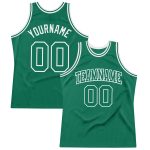 Custom Name Number Authentic Throwback Basketball Jersey Kelly Green White - Personalized Sports Apparel Personalized Kelly