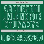 Custom Name and Number Kelly Green & White Varsity Bomber Jacket - Personalized Full-Snap Letterman Jacket Personalized Kelly
