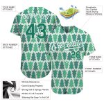 Custom Name and Number 3D Baseball Jersey - Personalized Kelly Green and White Christmas Design Personalized Kelly Green