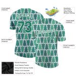 Personalized Kelly Green Christmas 3D Performance T-Shirt - Festive Green & White Design Personalized Kelly Green Kelly Green-White