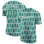 Personalized Kelly Green Christmas 3D Performance T-Shirt - Festive Green & White Design Personalized Kelly Green Kelly Green-White