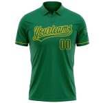 Personalized Custom Name and Number Golf Polo Shirt in Kelly Green-Yellow Performance Vapor for Team Sports Personalized