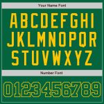 Custom Name and Number Unisex Softball Jersey in Kelly Green and Yellow - Personalized Two-Button Design Personalized Kelly