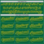 Custom Name and Number Unisex Softball Jersey in Kelly Green and Yellow - Personalized Two-Button Design Personalized Kelly