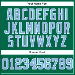 Custom Personalized Football Jersey with Name and Number - Kelly Green Light Blue-White Mesh Personalized Kelly Green Light