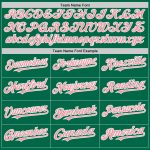 Custom Name and Number Authentic Baseball Jersey - Medium Kelly Green with Pink-White Gradient Twinkle Star Design Personalized
