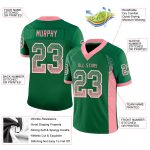 Custom Name and Number Personalized Fashion Football Jersey in Kelly Green with Pink-White Mesh, Medium Size Personalized