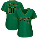 Personalized Authentic Baseball Jersey in Kelly Green with Navy-Gold Trim Personalized Kelly Green Navy-Gold Authentic Baseball