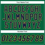 Custom Name and Number Baseball Jersey in Kelly Green with Navy-Gold Theme - Authentic Team Apparel Personalized Kelly Green