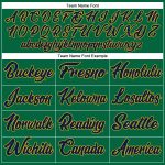 Custom Name and Number Baseball Jersey in Kelly Green with Navy-Gold Theme - Authentic Team Apparel Personalized Kelly Green