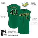 Custom Personalized Baseball Jersey with Name and Number - Kelly Green Navy-Gold Sleeveless Authentic Design Personalized