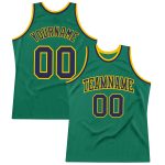 Custom Personalized Navy-Gold Kelly Green Basketball Jersey with Name & Number - Authentic Throwback Design Personalized